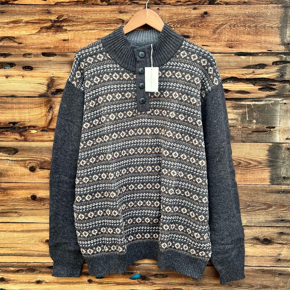 SOUTHERN PINES | NWOT Gray Striped Sweater XXL